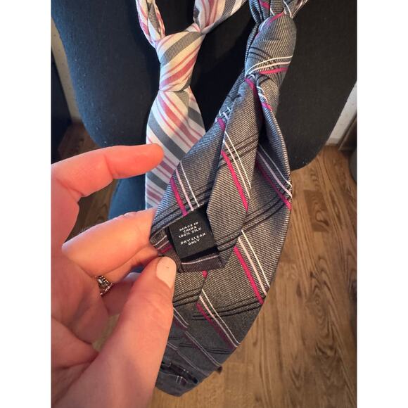 EXPRESS Pink Gray Silk Tie Bundle - Picture 5 of 5